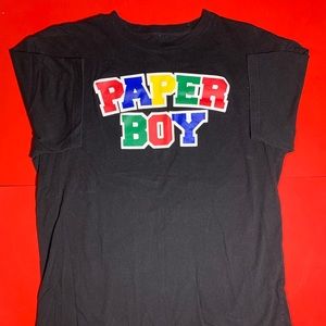 Paperboy T Shirt Mens Large Streetwear Black Tee PAY Aurora Colorado Brand ACO